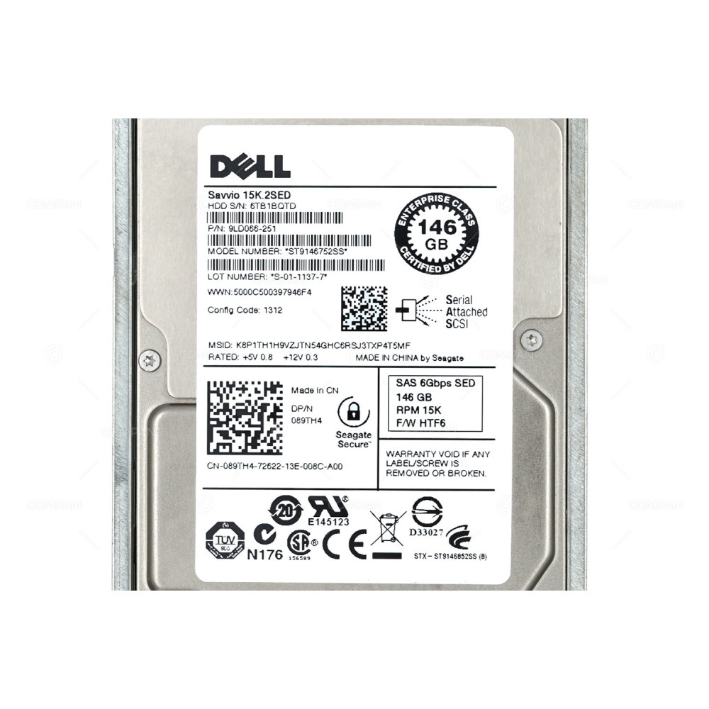 89TH4 DELL HDD 146GB 15K SAS 6G 2.5" SFF HOT-SWAP