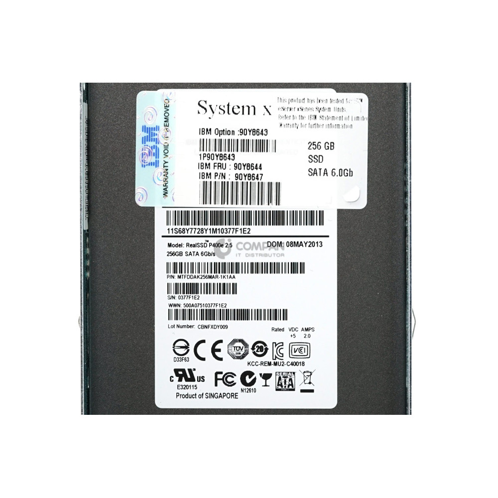 90Y8644 IBM 256GB SSD 6G SATA MLC 2.5 SFF HOT-SWAP