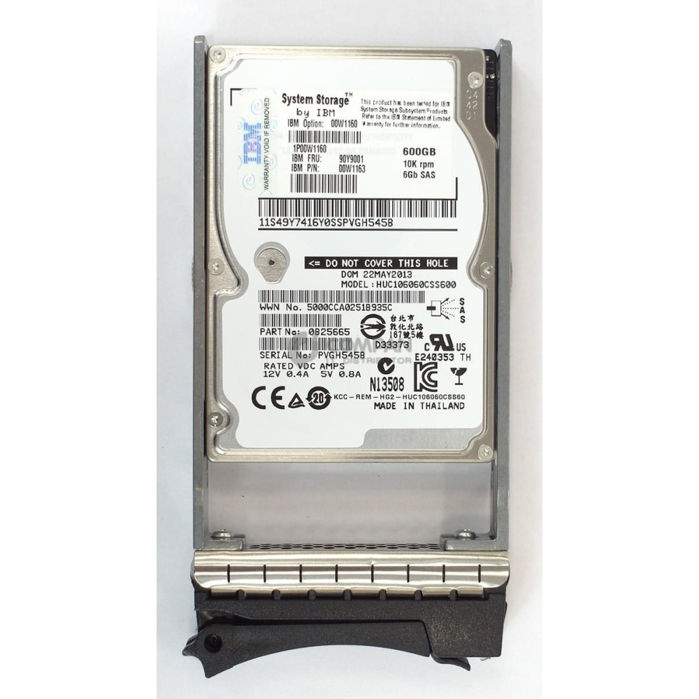 90Y9001 IBM HDD 600GB 10K SAS 6G 2.5" SFF HOT-SWAP DS3524 EXP3524