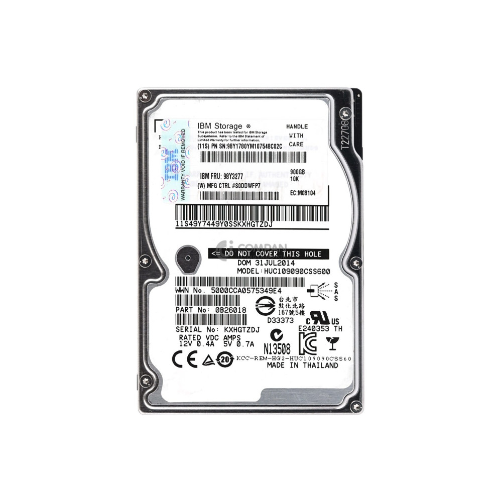 98Y3277 IBM HDD 900GB 10K SAS 6G 2.5" SFF