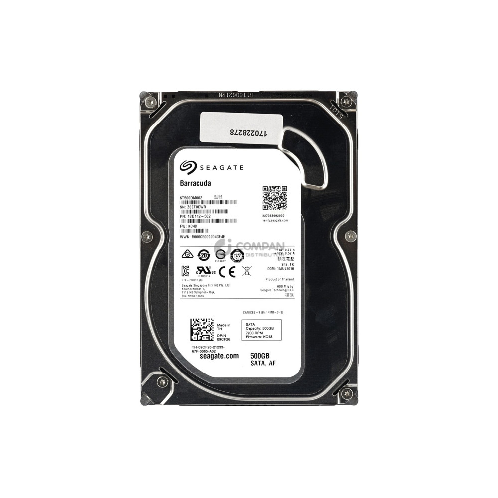 9CF26 DELL HDD 500GB 7.2K SATA 3.5" LFF