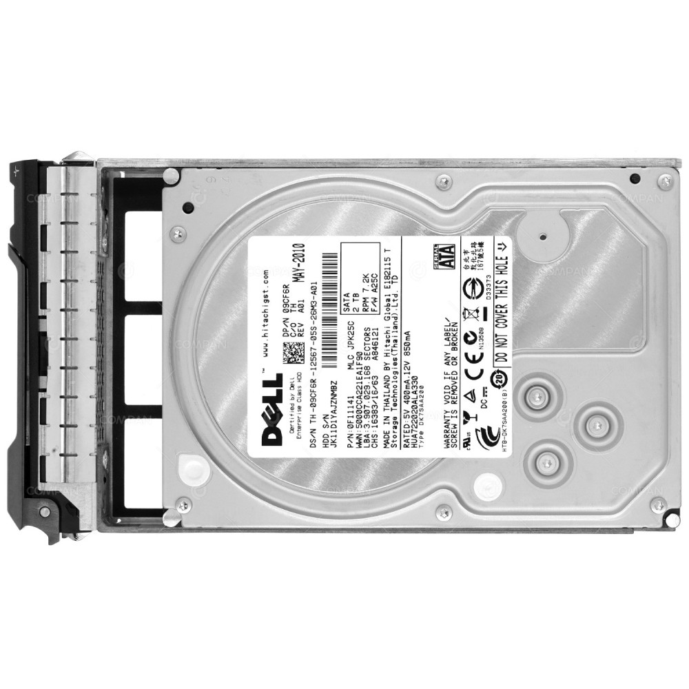 9CF6R DELL HDD 2TB 7.2K SATA 3G 3.5" LFF HOT-SWAP