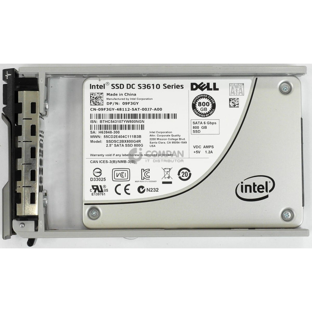 9F3GY DELL SSD 800GB SATA 6G 2.5" SFF HOT-SWAP