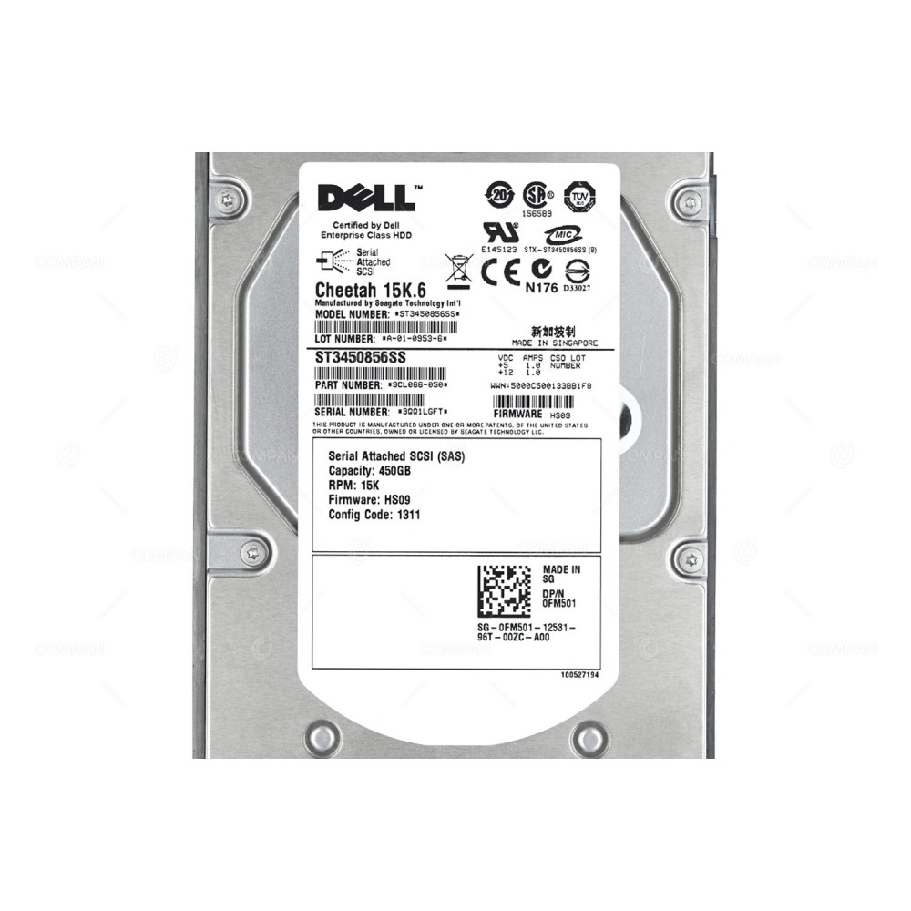FM501 DELL HDD 450GB 15K SAS 3G 3.5" LFF HOT-SWAP