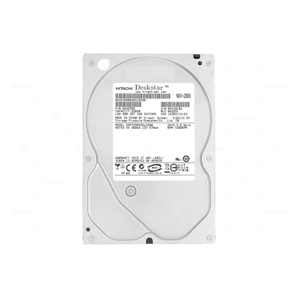 HDP725025GLA380 HITACHI 250GB 7.2K 3G SATA 3.5 LFF