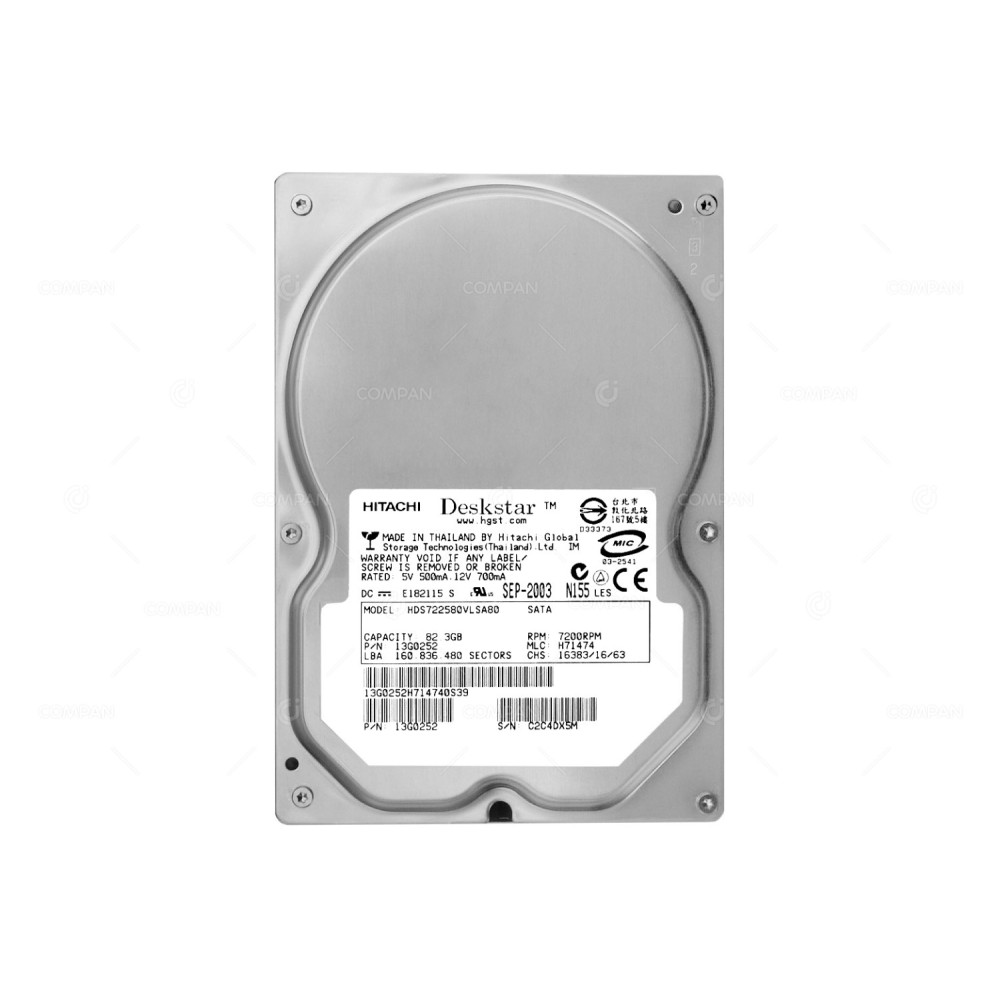 HDS722580VLSA80 HITACHI 80GB HDD 7.2K SATA 3.5" LFF