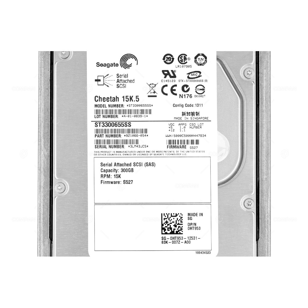 HT953 DELL 300GB 15K 3G SAS 3.5 LFF HOT-SWAP
