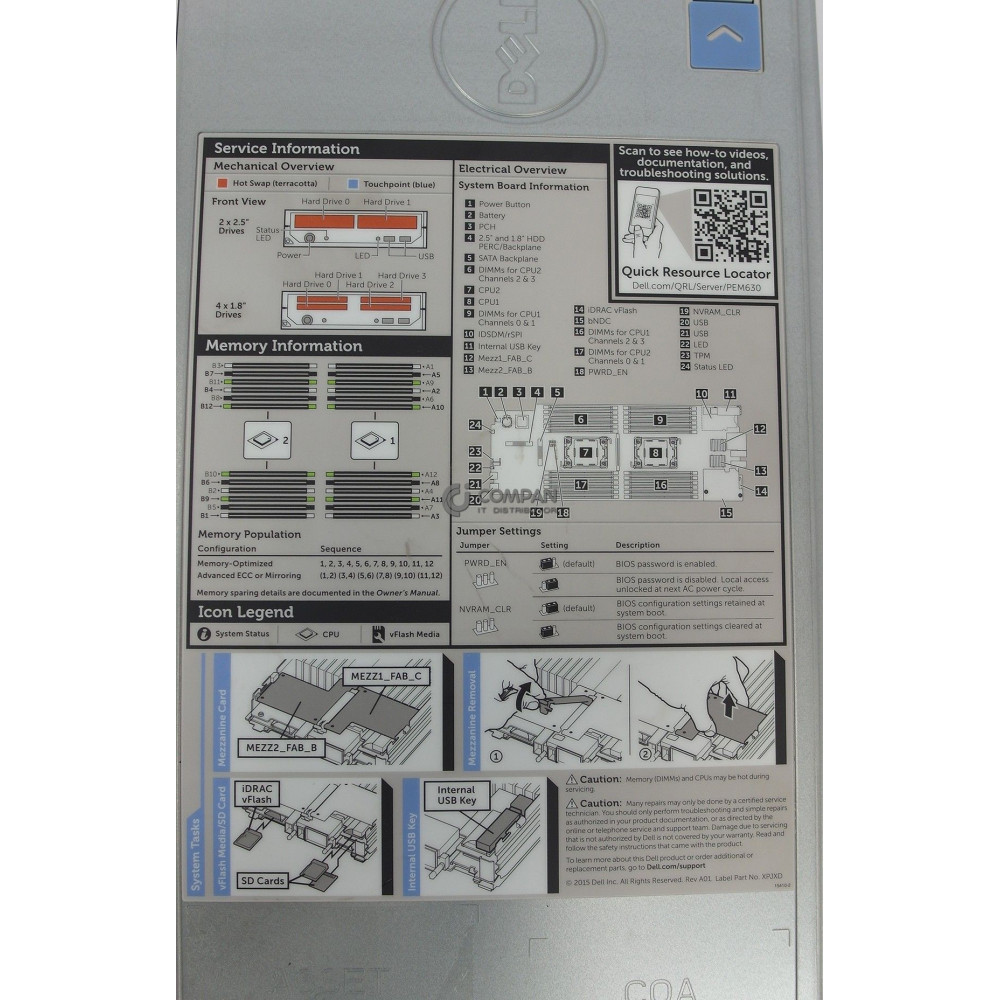DELL PowerEdge M630 (VRTX) 2x Intel Xeon E5-2630 v3 @ 2.40GHz RAM 128GB(8x 16GB  DDR4  8x 2133MHz ) 1x 600GB1x 300GB1x 8GB(2x SAS 1x USB ) M630-2SFF