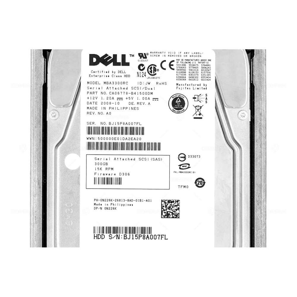 N226K DELL 300GB 15K 3G SAS 3.5 LFF HOT-SWAP