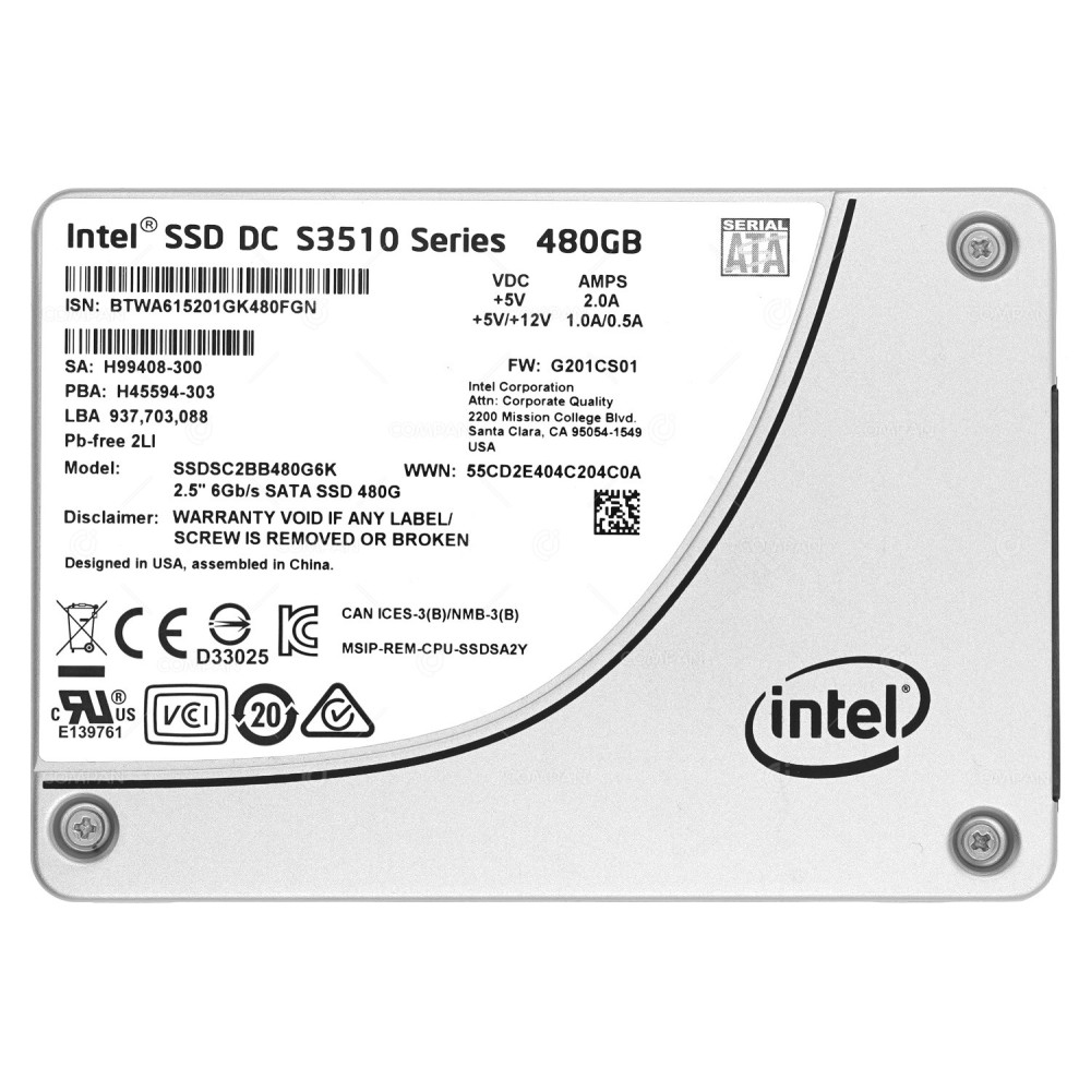 SSDSC2BB480G6 INTEL SSD 480GB SATA 6G 2.5" SFF