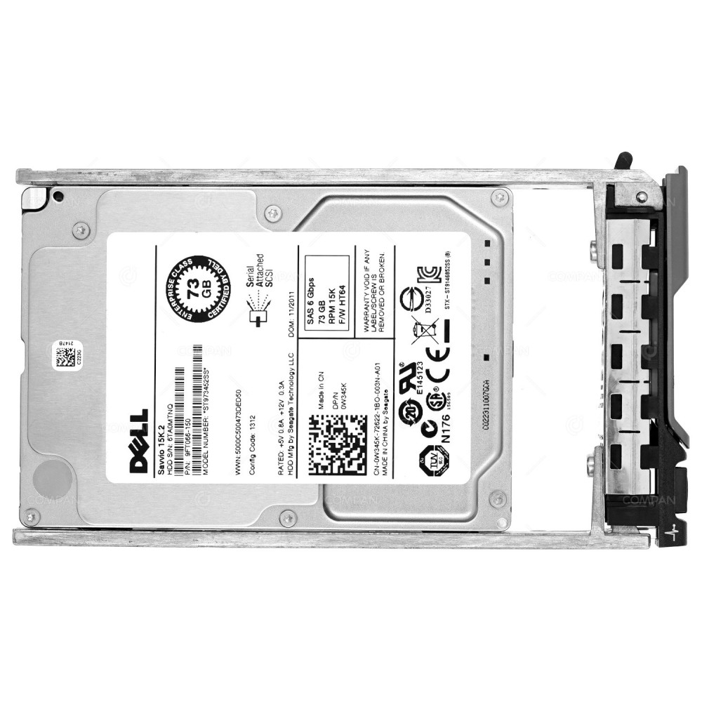 W345K DELL HDD 73GB 15K SAS 6G 2.5" SFF HOT-SWAP