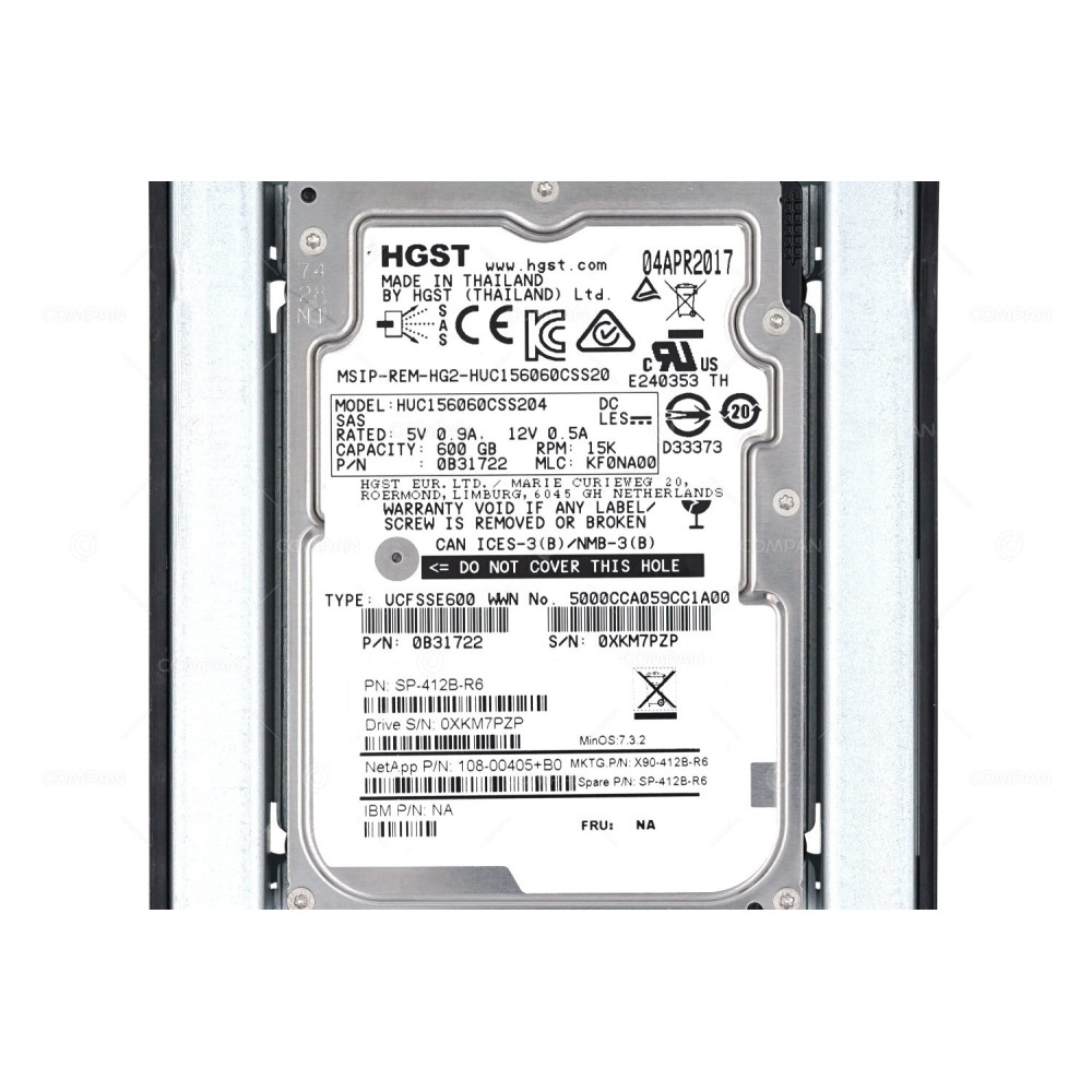 X90-412B-R6 NETAPP HDD 600GB 15K SAS 12G 3.5" LFF HOT-SWAP