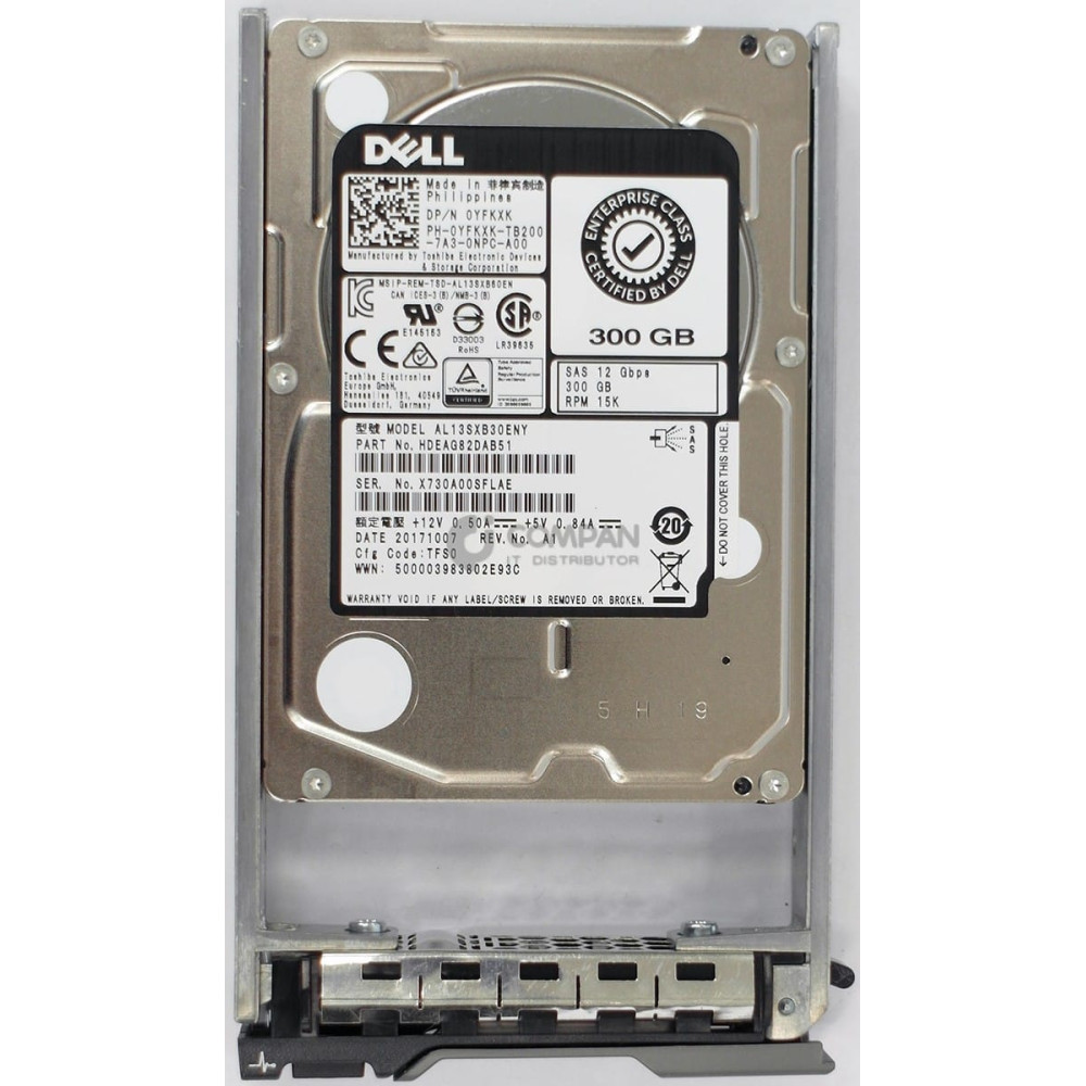 YFKXK DELL HDD 300GB 15K SAS 12G 3.5" LFF HOT-SWAP