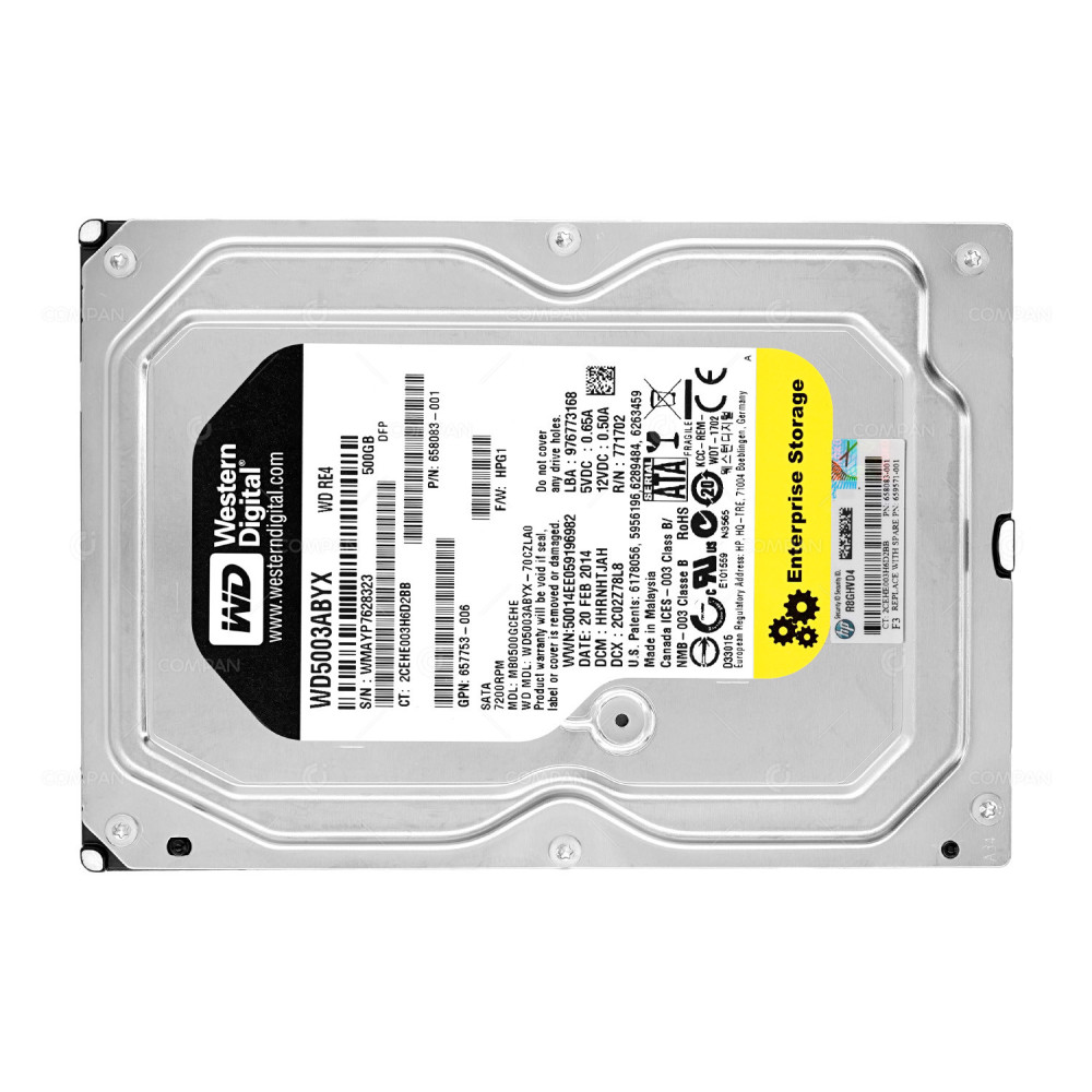 658083-001 HP HDD 500GB 7.2K SATA 6G 3.5" LFF HOT-SWAP