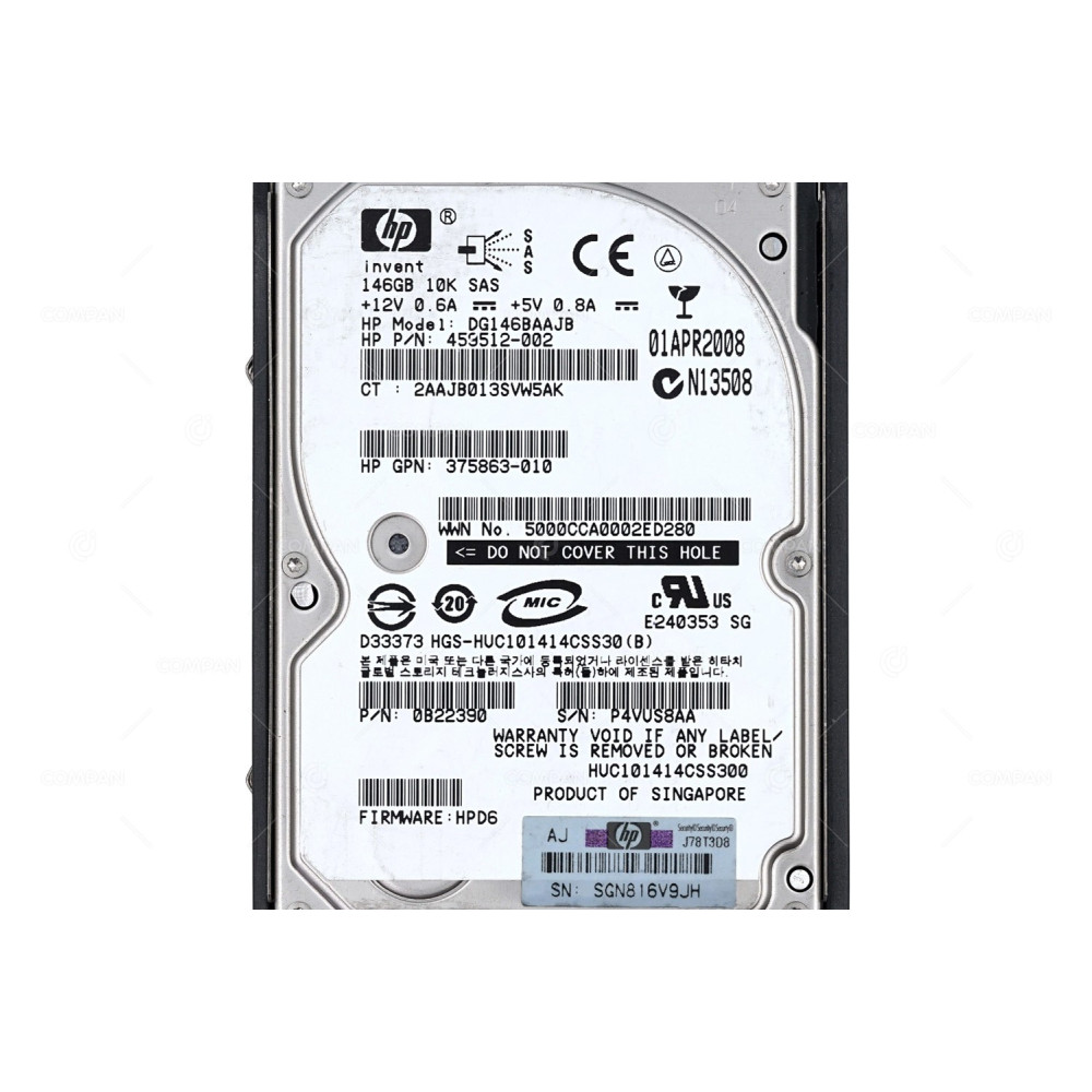432320-001 HP HDD 146GB 10K SAS 3G 2.5" SFF HOT-SWAP