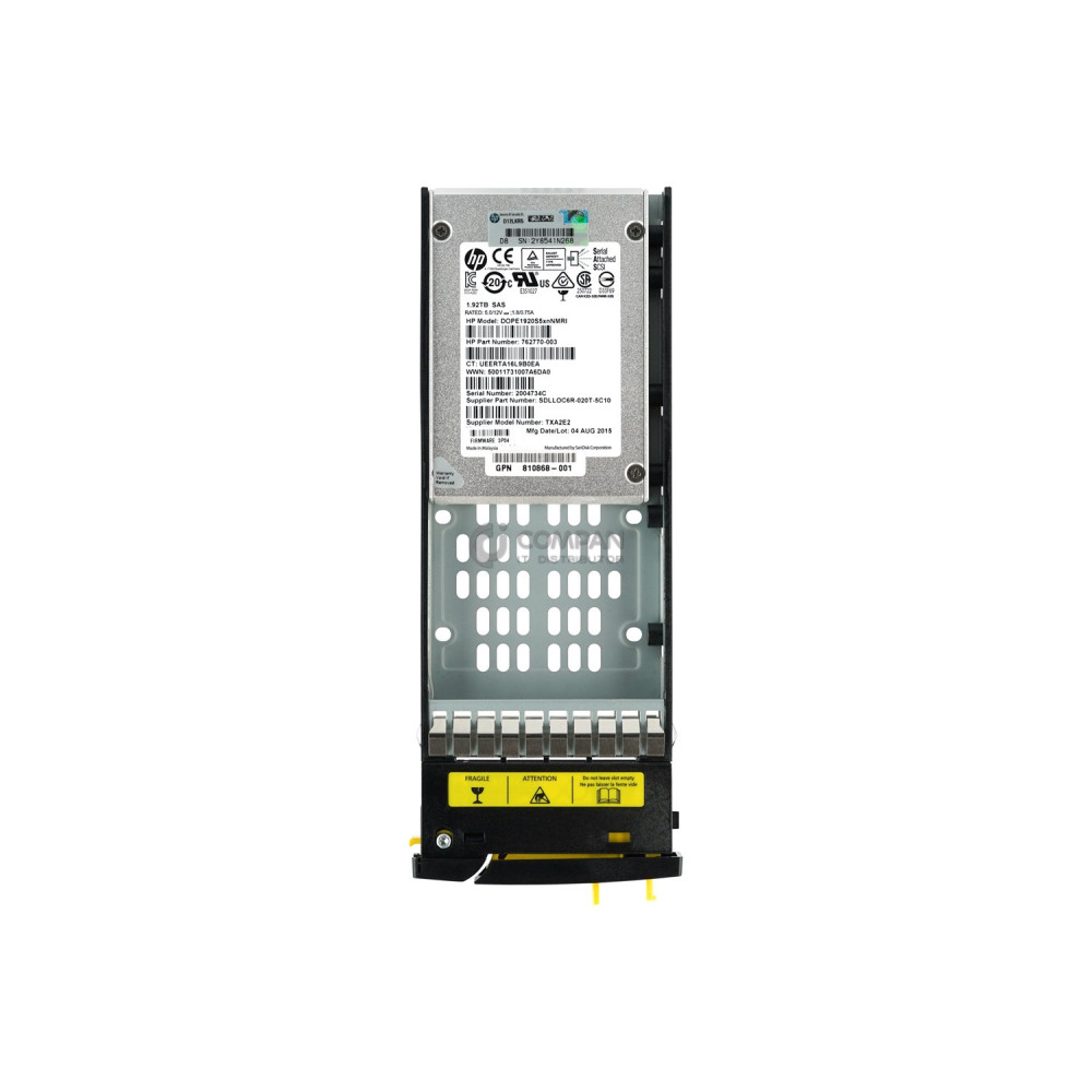 810771-001 HPE SSD 1.92TB SAS 12G CMLC 2.5" SFF HOT-SWAP FOR STORESERV