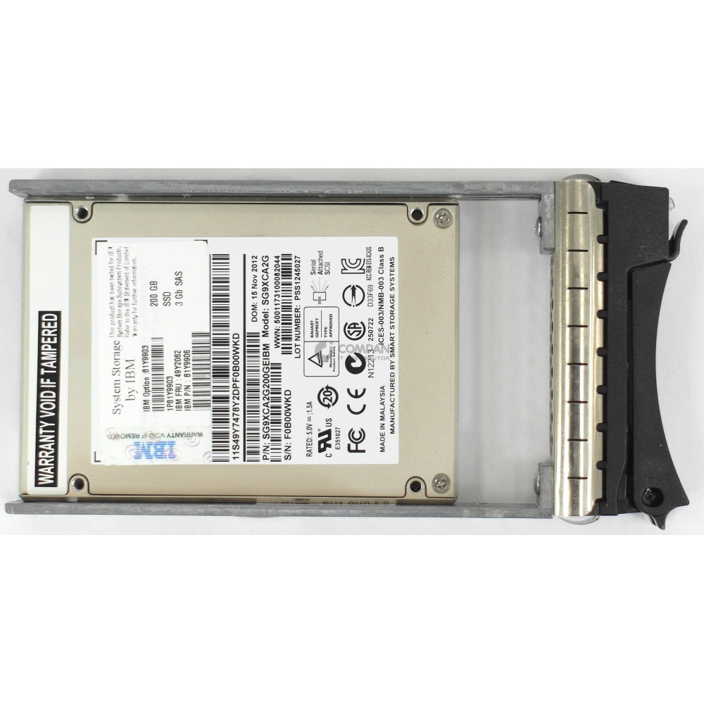 49Y2062 IBM SSD 200GB SAS 3G 2.5" SFF HOT-SWAP FOR DS3524