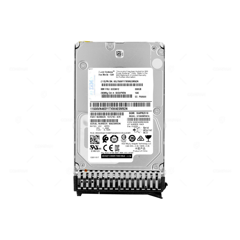 00E9912 IBM HDD 300GB 15K SAS 6G 2.5" SFF HOT-SWAP POWER8