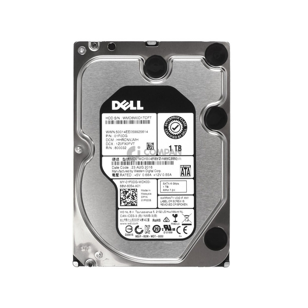 1F0DG DELL HDD 1TB 7.2K SATA 3.5" LFF