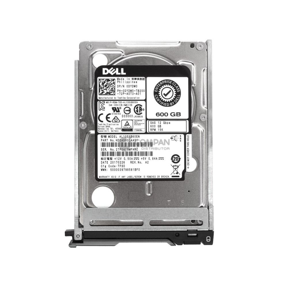 DYDW0 DELL HDD 600GB 15K SAS 12G 2.5" SFF