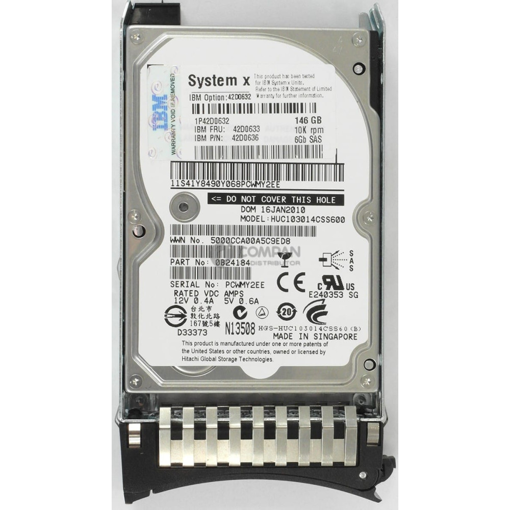 42D0633 IBM HDD 146GB 10K SAS 6G 2.5" SFF HOT-SWAP