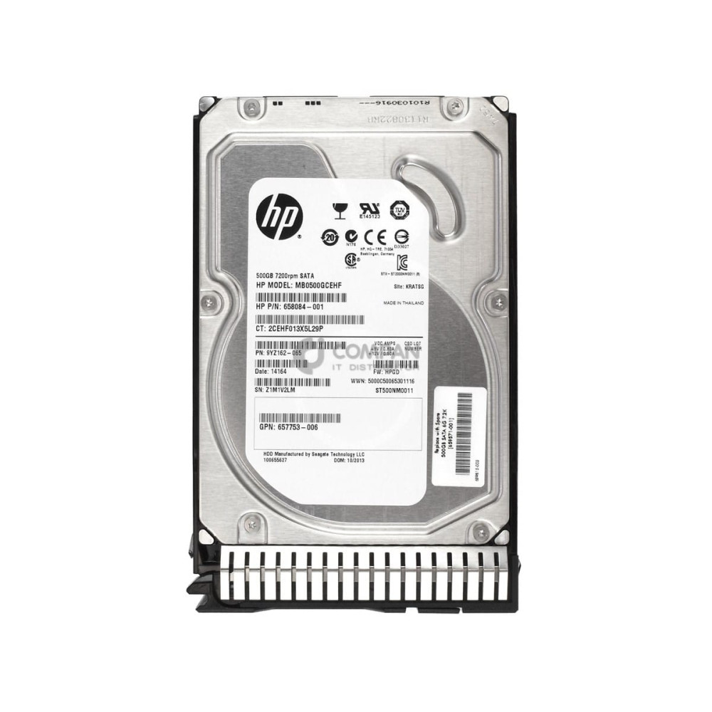 658084-001 HP HDD 500GB 7.2K SATA 6G 3.5" LFF MDL
