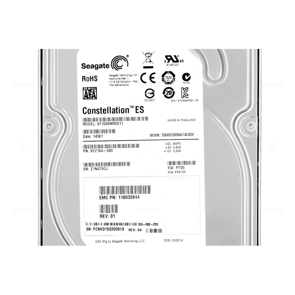 105-000-220 EMC HDD 1TB 7.2K SATA 6G 3.5" LFF HOT-SWAP