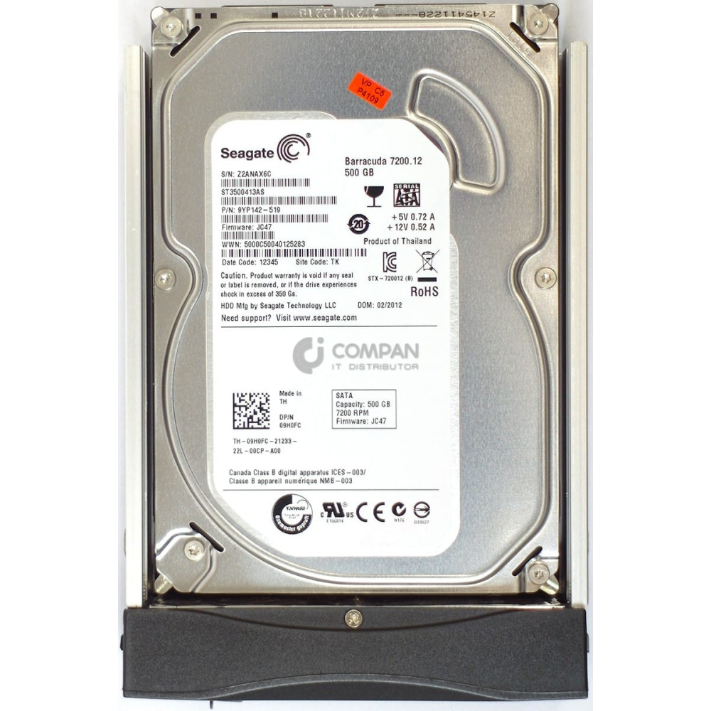 9H0FC DELL HDD 500GB 7.2K SATA 6G 3.5" LFF HOT-SWAP