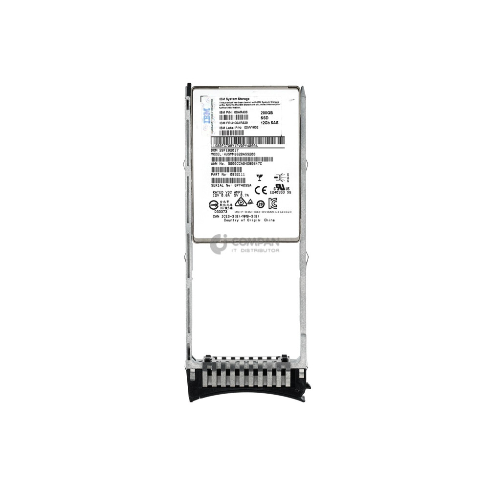 00AR329 IBM SSD 200GB SAS 12G 2.5" SFF HOT-SWAP FOR STORWIZE V7000 G2