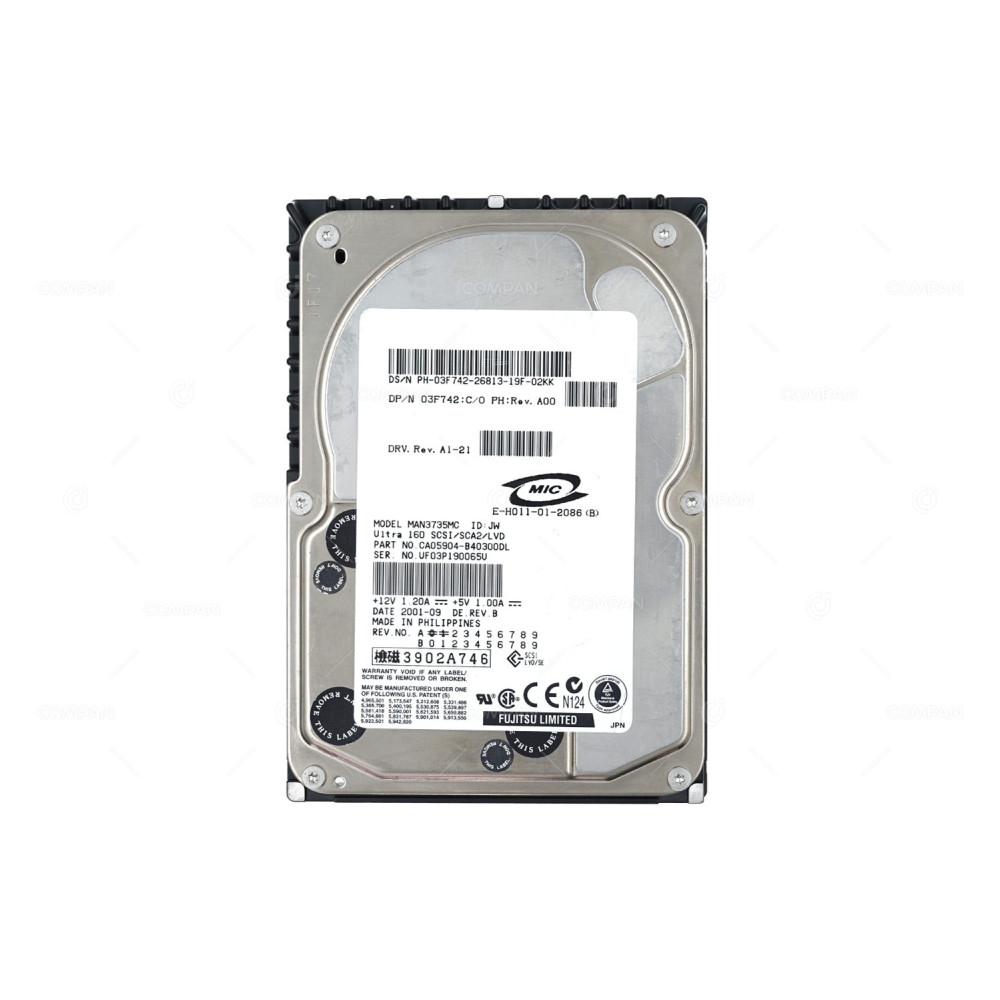 3F742 DELL HARD DRIVE 73GB 10K U160 3.5 SCSI