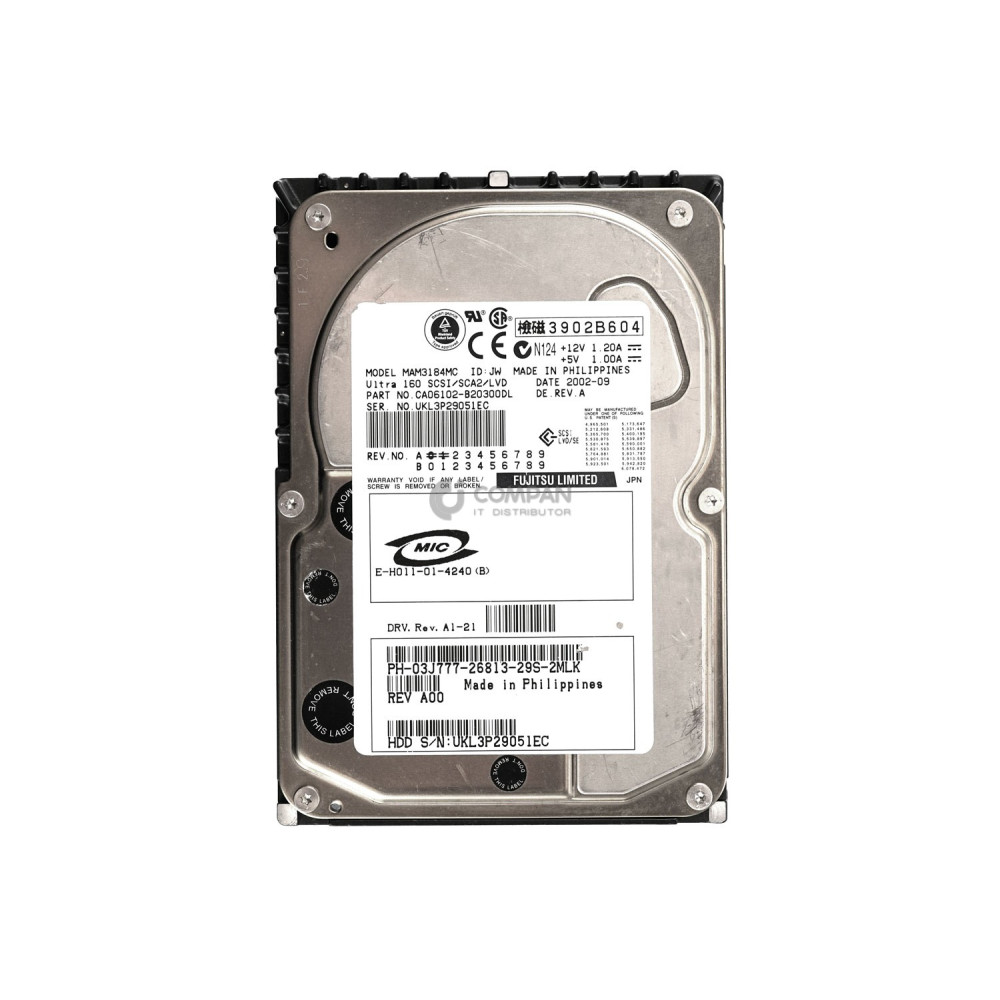 3J777 DELL HARD DRIVE 18GB 15K U160 3.5 SCSI