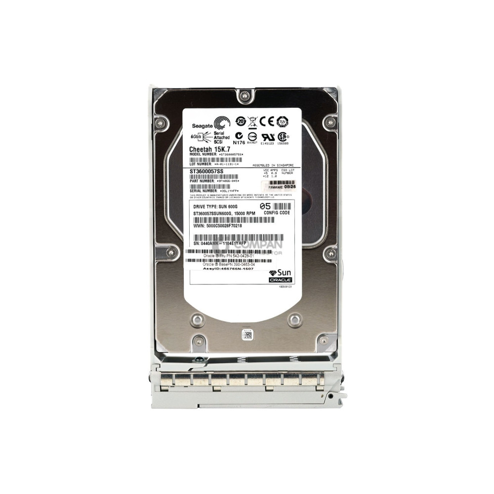 542-0428-01 SUN ORACLE HDD 600GB 15K SAS 6G 3.5" LFF HOT-SWAP