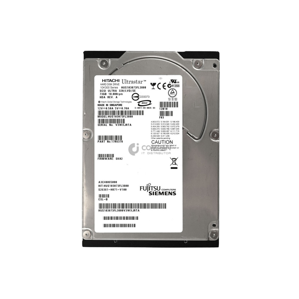 A3C4006500 FUJITSU HARD DRIVE 73GB 10K 3.5 U320 SCSI 80PIN
