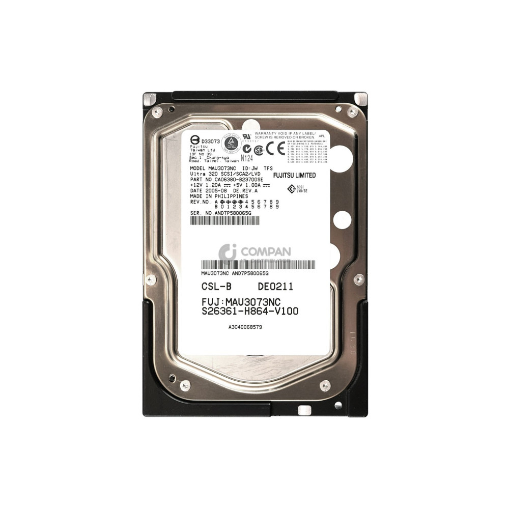 A3C40068579 FUJITSU HARD DRIVE 73GB 15K 3.5 U320 SCSI