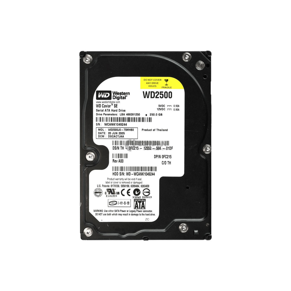 FC215 DELL HARD DRIVE 250GB 7.2K 3G SATA 3.5 LFF