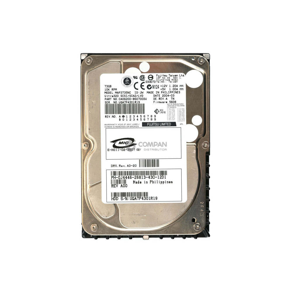J4446 DELL HARD DRIVE 73GB 10K 3.5 U320 SCSI 80PIN