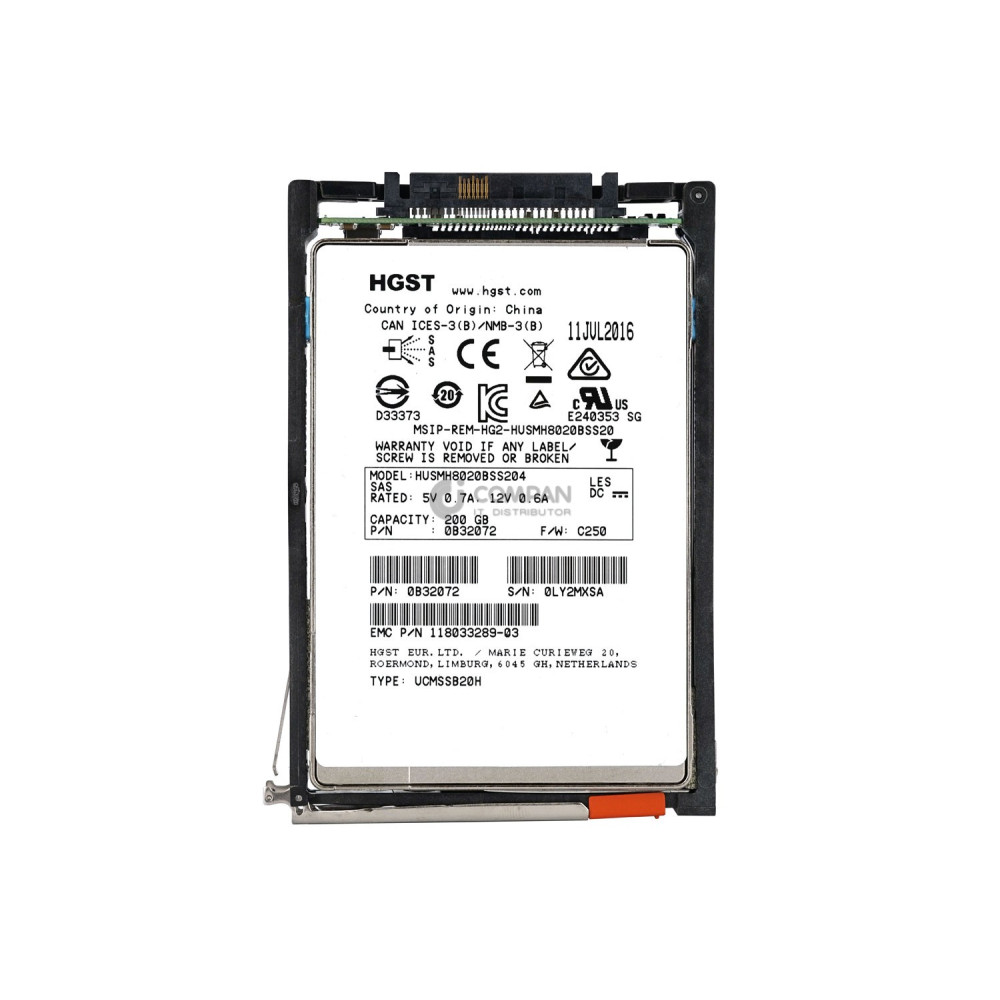 005051589 EMC FLASH SSD 200GB SAS 12G 2.5" SFF FOR UNITY DAE