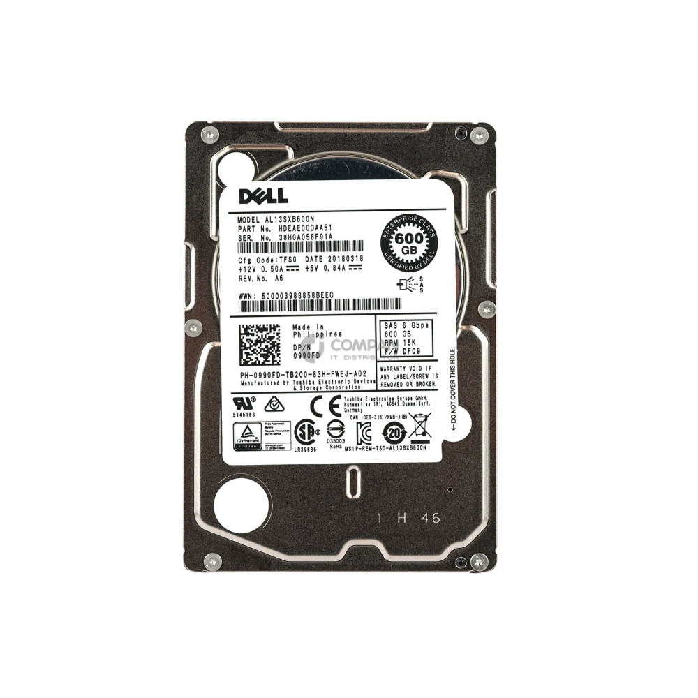 990FD DELL HDD 600GB 15K SAS 6G 2.5" SFF HOT-SWAP