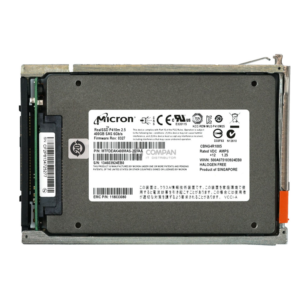 005050600 EMC HARD DRIVE 400GB 6G SAS  SSD 2.5 SFF HOT-SWAP  FLASH FOR VNX