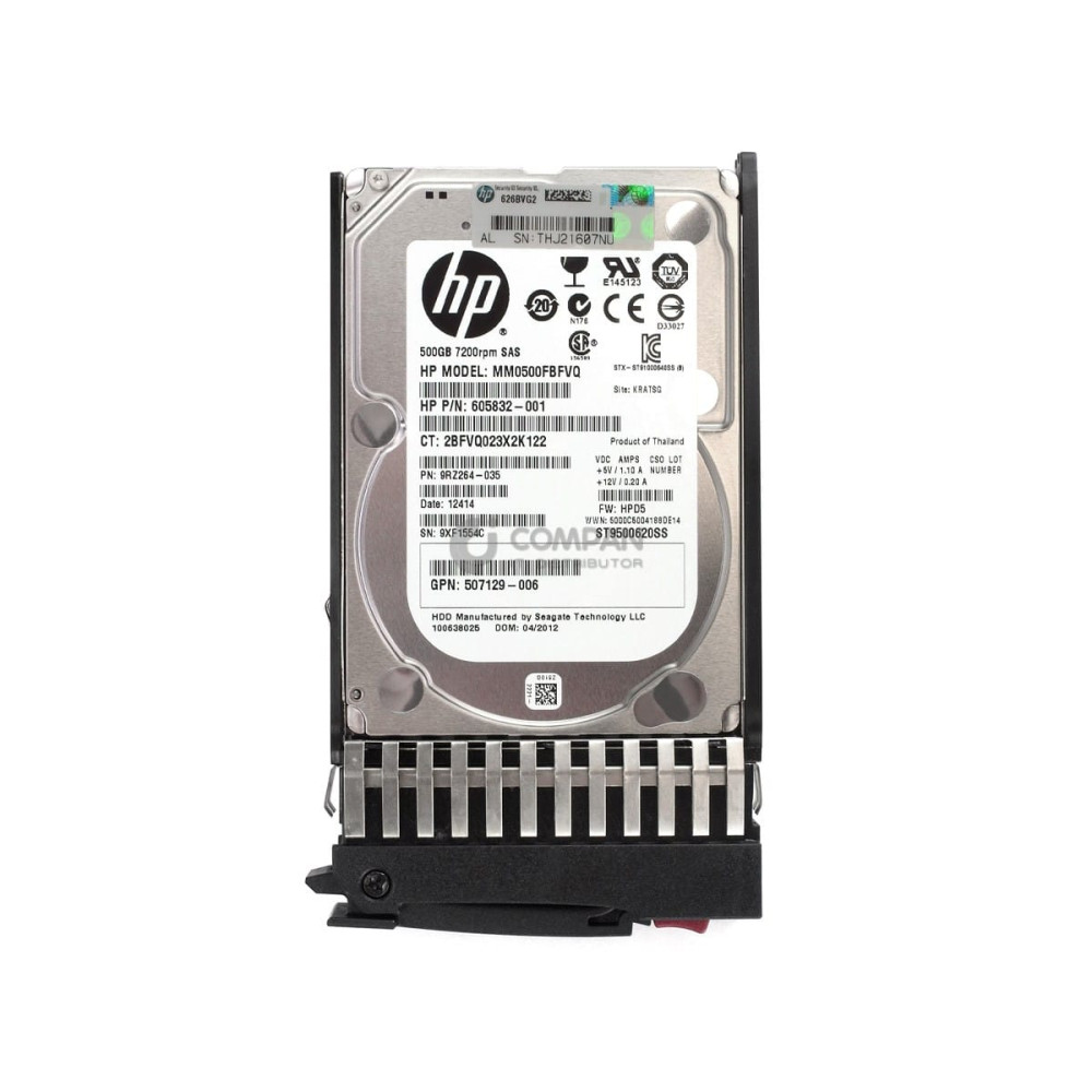 508009-001 HP HDD 500GB 7.2K SAS 6G 2.5" SFF HOT-SWAP