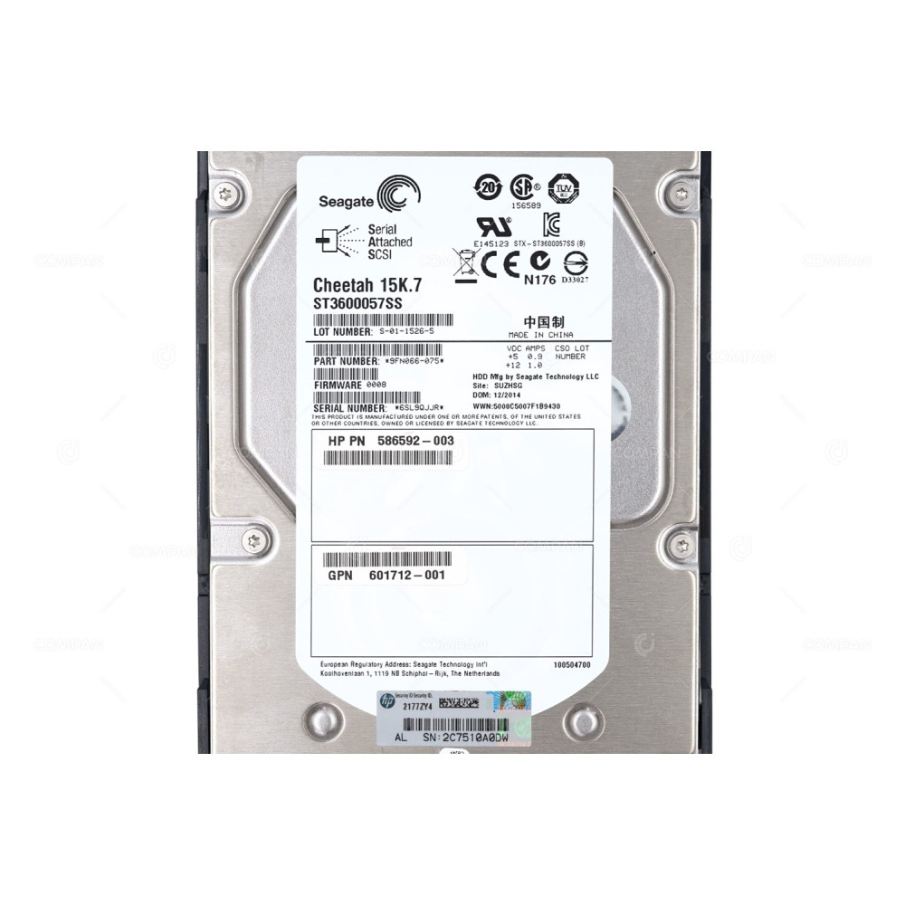 601777-001 HP HDD 600GB 15K SAS 6G 3.5" LFF HOT-SWAP FOR HP MSA P2000