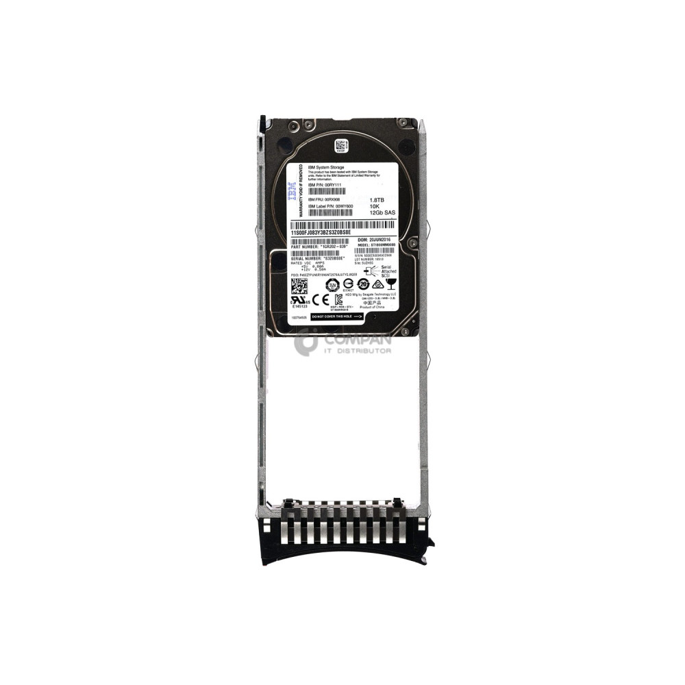 00RX908 IBM HDD 1.8TB 10K SAS 12G 2.5" SFF HOT-SWAP FOR STORWIZE V7000