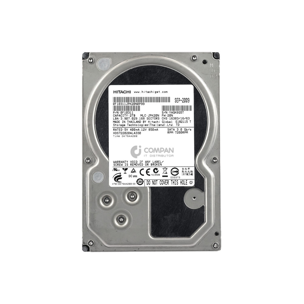 HDS722020ALA330 HITACHI HDD 2TB 7.2K SATA 3G 3.5" LFF