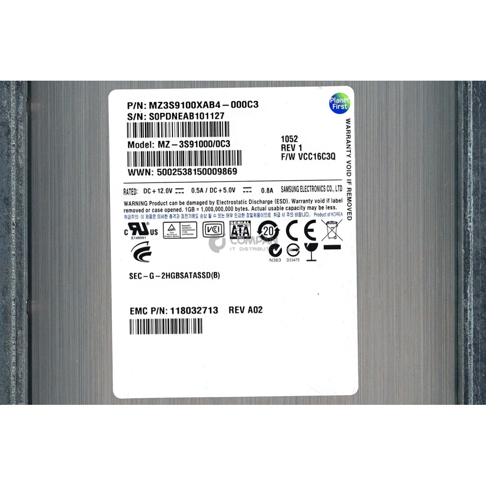 005049074 EMC SSD 100GB FATA 4G 3.5" LFF