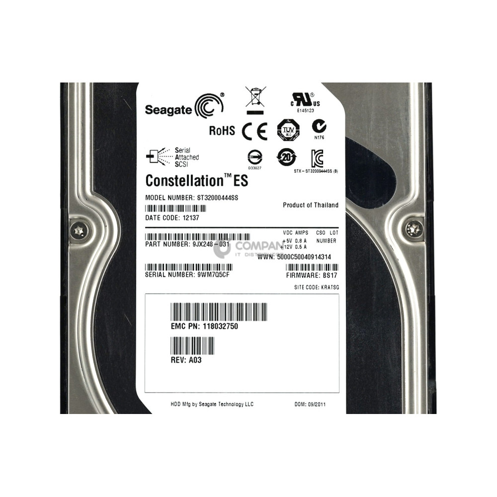 005049225 EMC HDD 2TB 7.2K SAS 6G 3.5" LFF