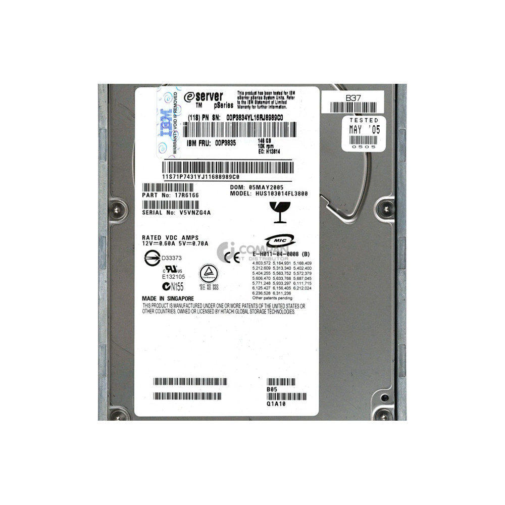 00P3835 IBM HDD 146GB 10K U320 SCSI 3.5" LFF