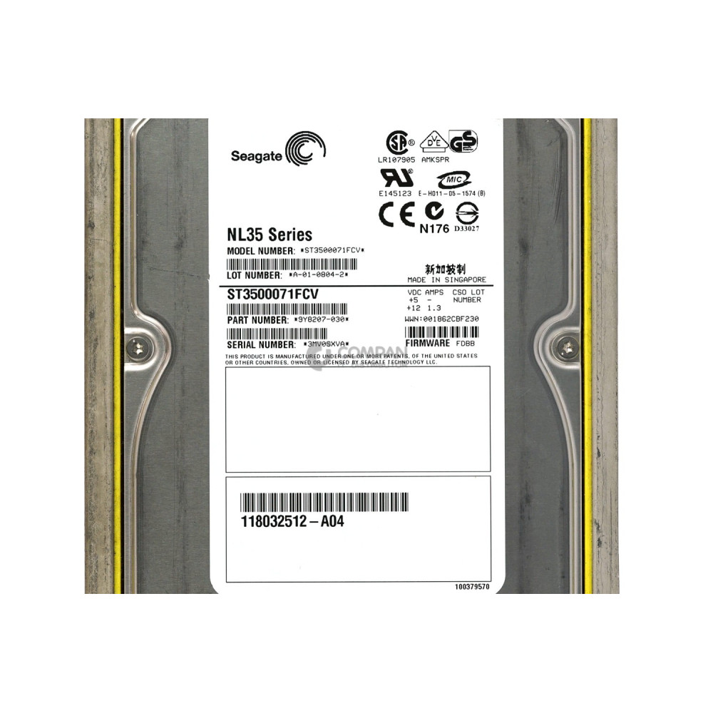 101-000-018 EMC HARD DRIVE 500GB 7.2K 2G 3.5 LFF SATA
