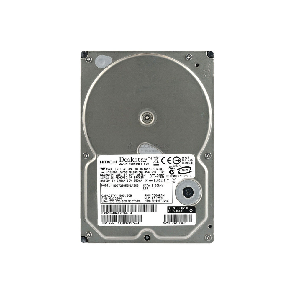 118032497A04 EMC HDD 500GB 7.2K SATA II 3G 3.5" LFF
