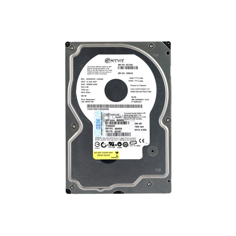 39M4529 IBM HARD DRIVE 250GB 7.2K 3G SATA 3.5 LFF