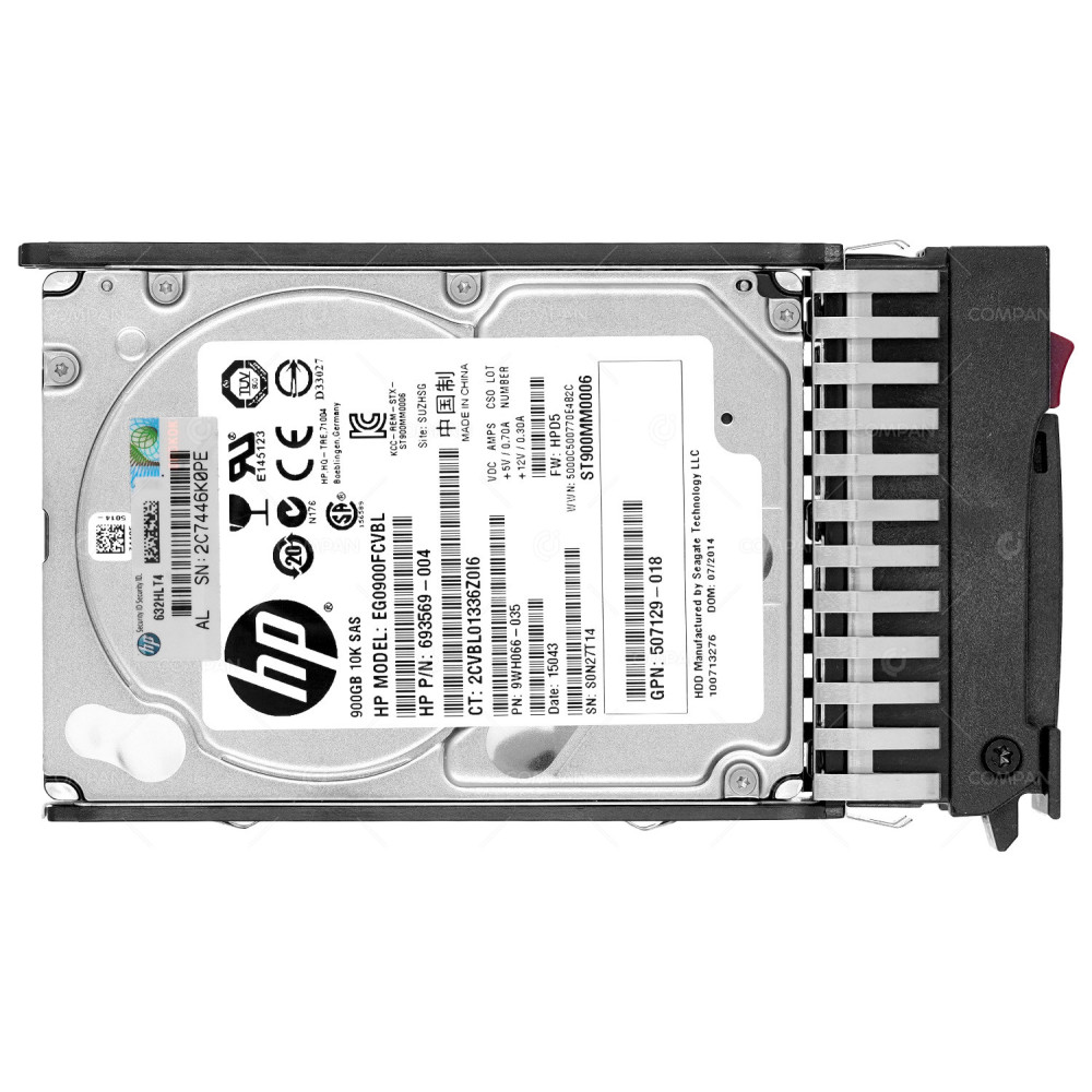619463-001 HP HDD 900GB  10K  SAS 6G  2.5'' SFF  HOT-SWAP FOR PROLIANT G7 G8